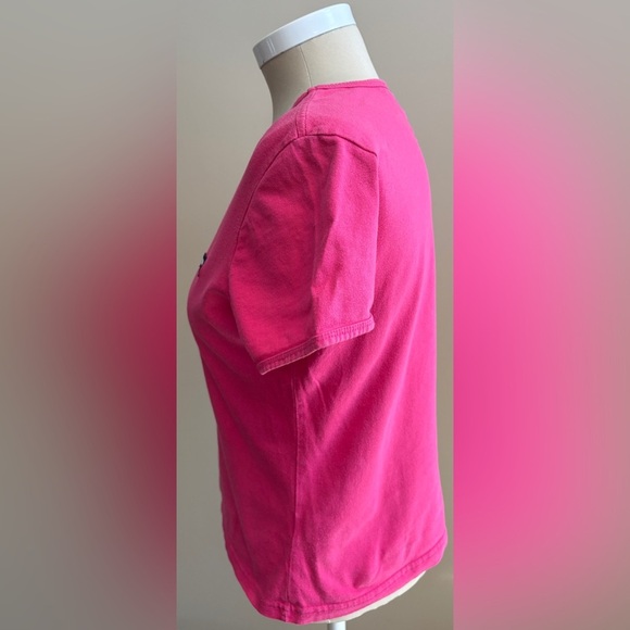 Tommy Hilfiger Hot Pink Short Sleeve Crew Neck Polo T-Shirt women's size Large - Picture 3 of 8